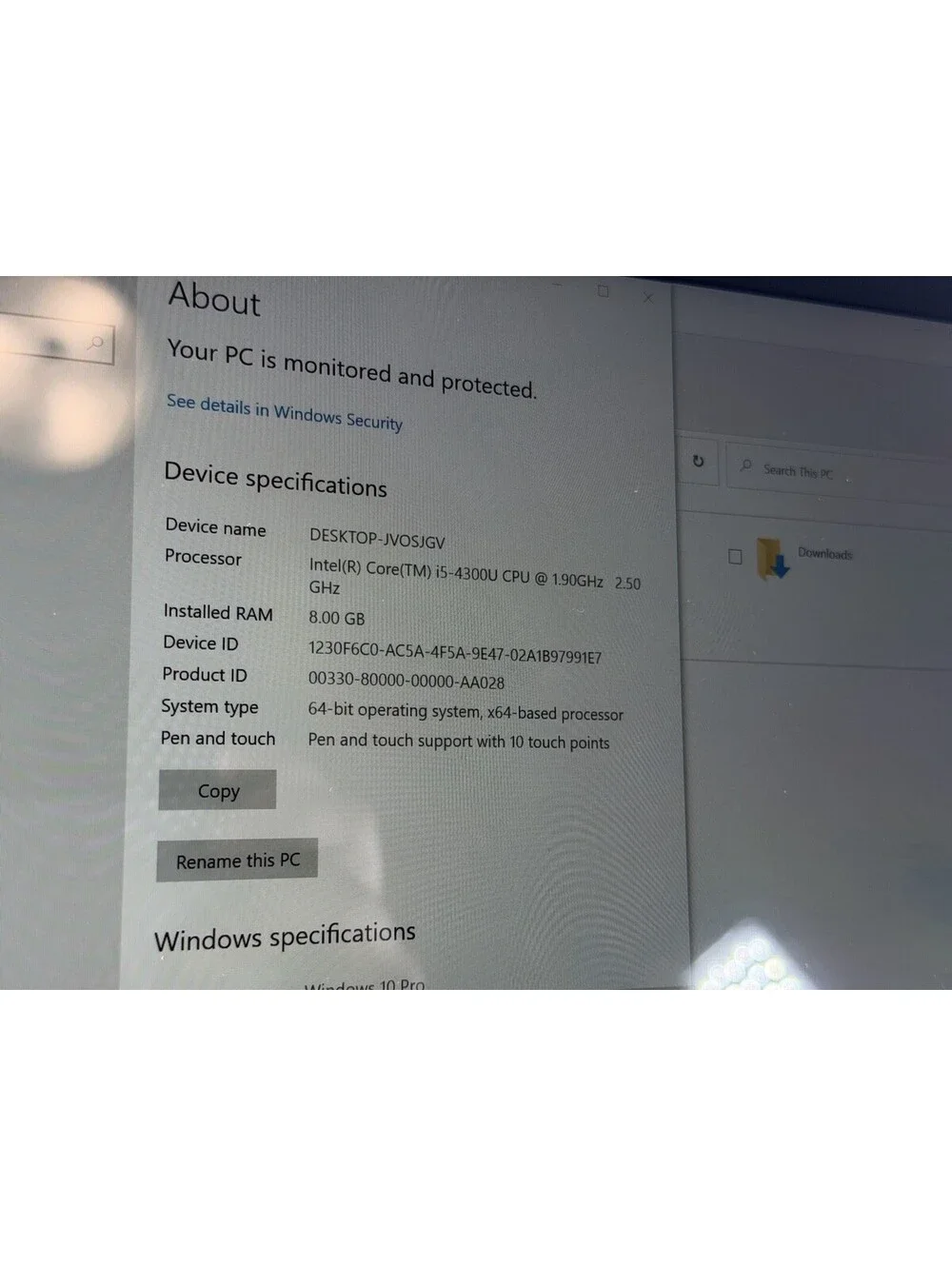 Microsoft Surface Pro 3 i5-4300U 8GB 256GB SSD W10 Keyboard / No Charger